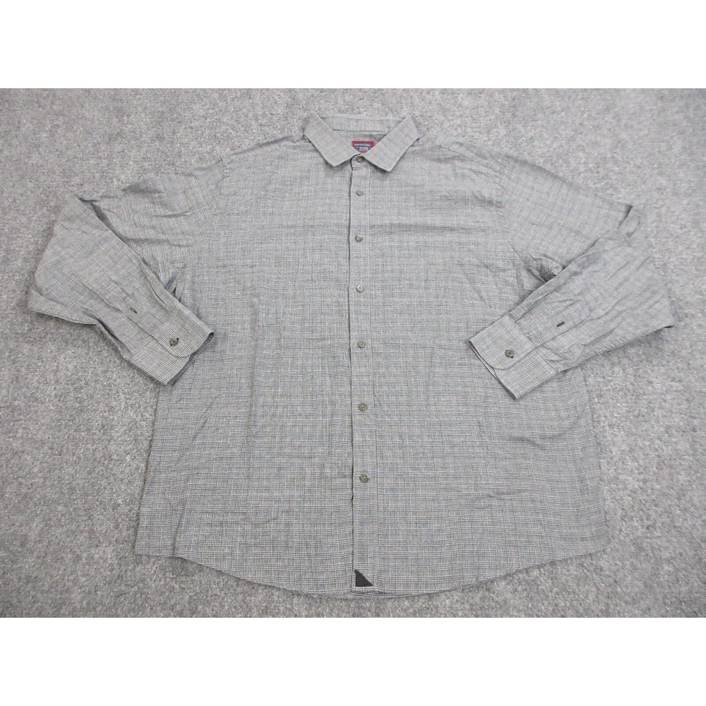 UNTUCKit Shirt Mens 3XL Gray Check 100% Cotton Long Sleeve Button Front Casual
